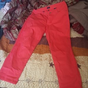 Pink salmon ankle jeans