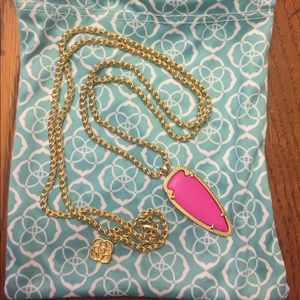 Long hot pink necklace