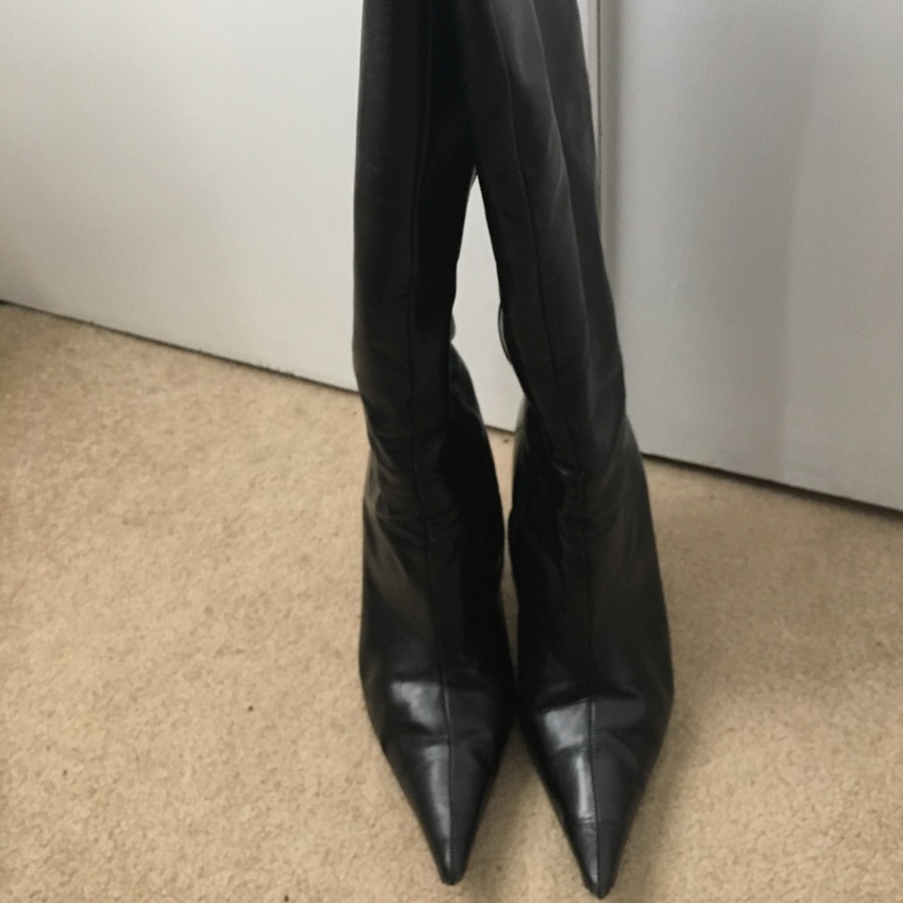 Black leather boot