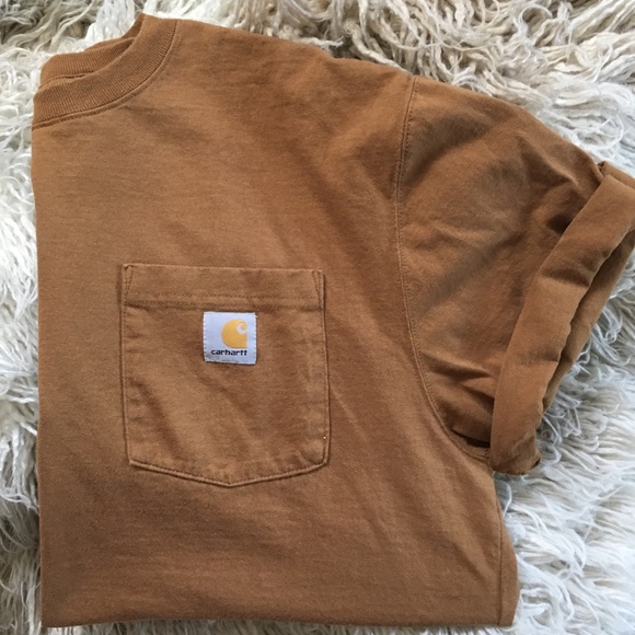 Carhartt Mustard Brown Tee shirt - Picture 1 of 3