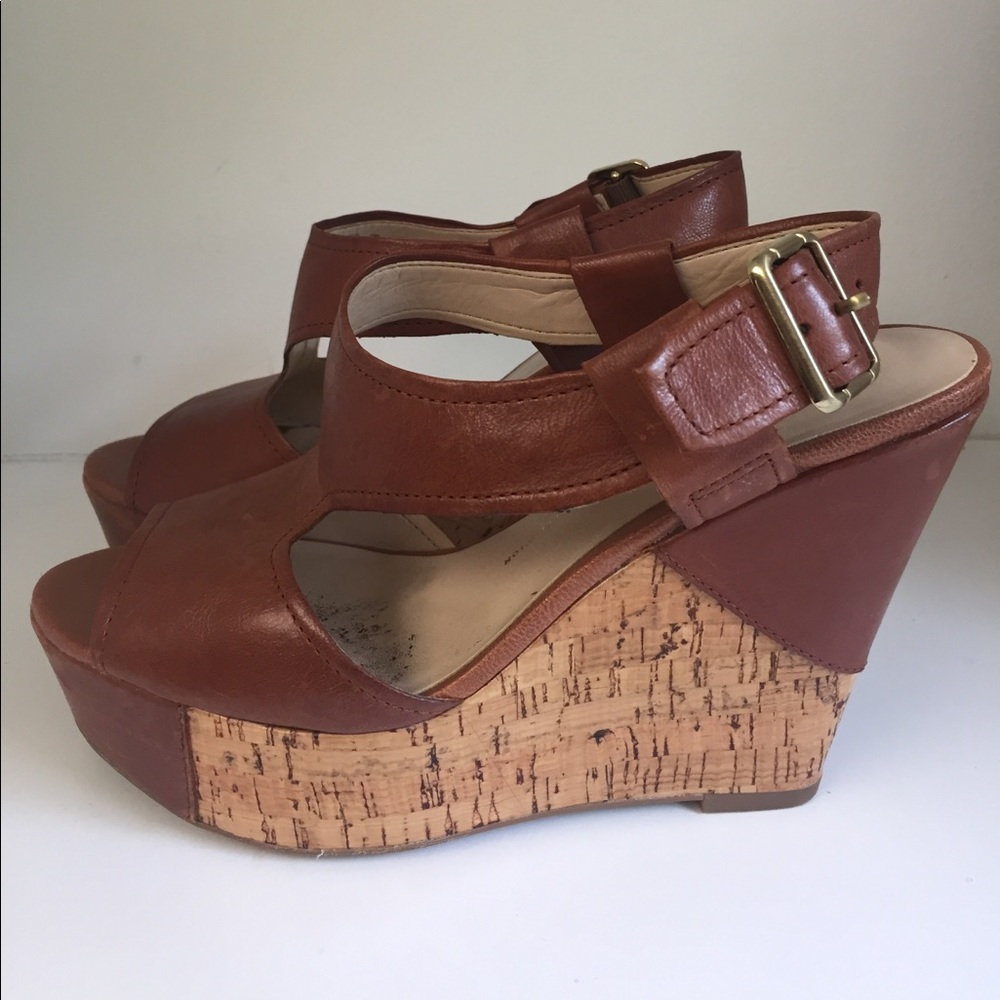 Franco Sarto camel wedges
