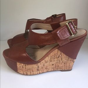 Franco Sarto camel wedges