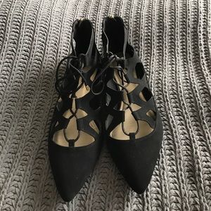 Christian Siriano suede black flats