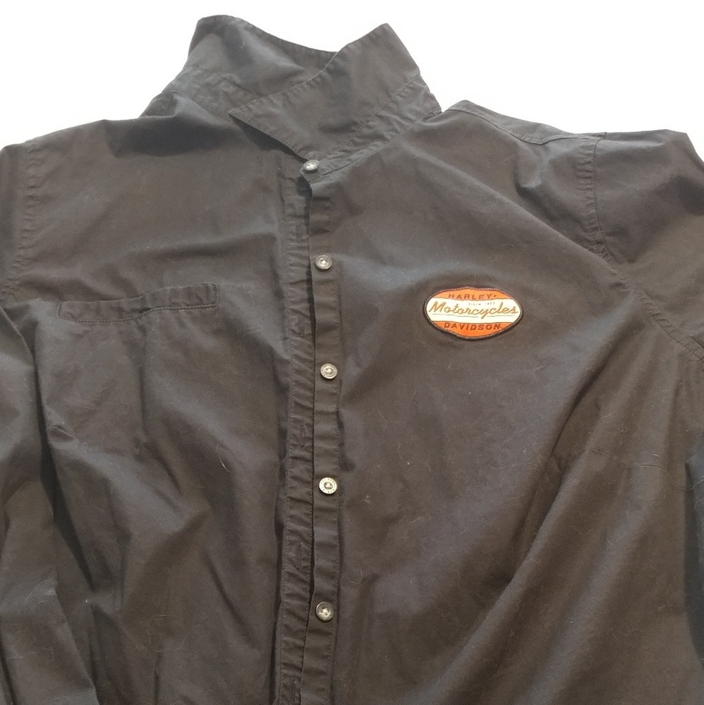 Harley Davidson 1x black Oxford button up shirt - Picture 2 of 2