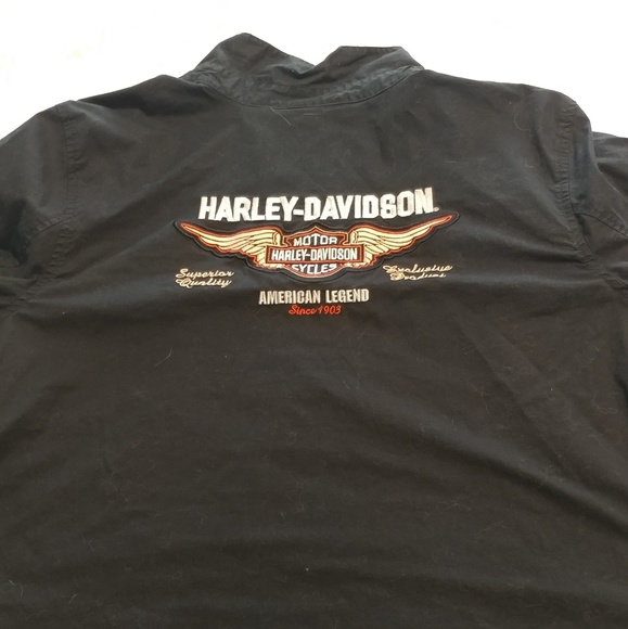 Harley-Davidson Tops - Harley Davidson 1x black Oxford button up shirt