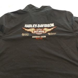 Harley Davidson 1x black Oxford button up shirt
