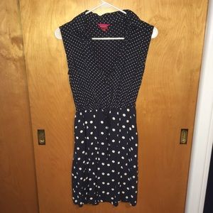 Navy Polka Dot Dress