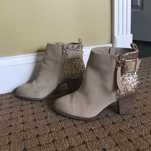 Gianni Bini Gold Glitter Booties