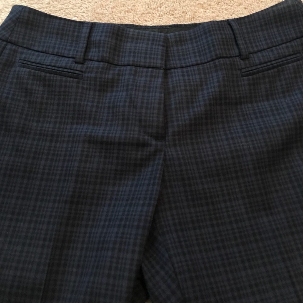 EUC Ann Taylor Navy Plaid Pants very professional!