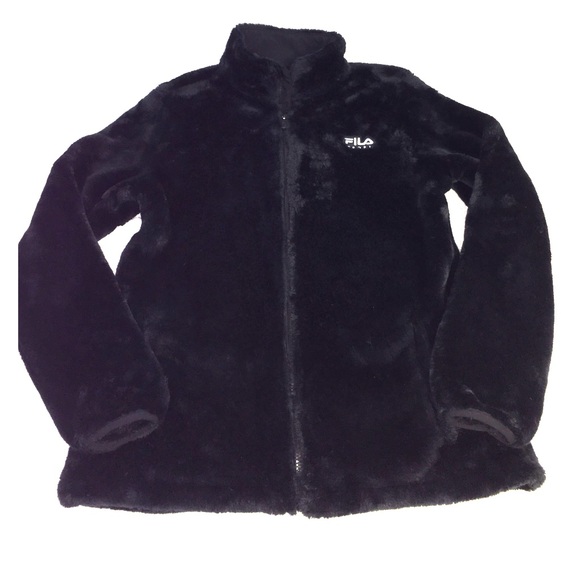 fuzzy fila jacket