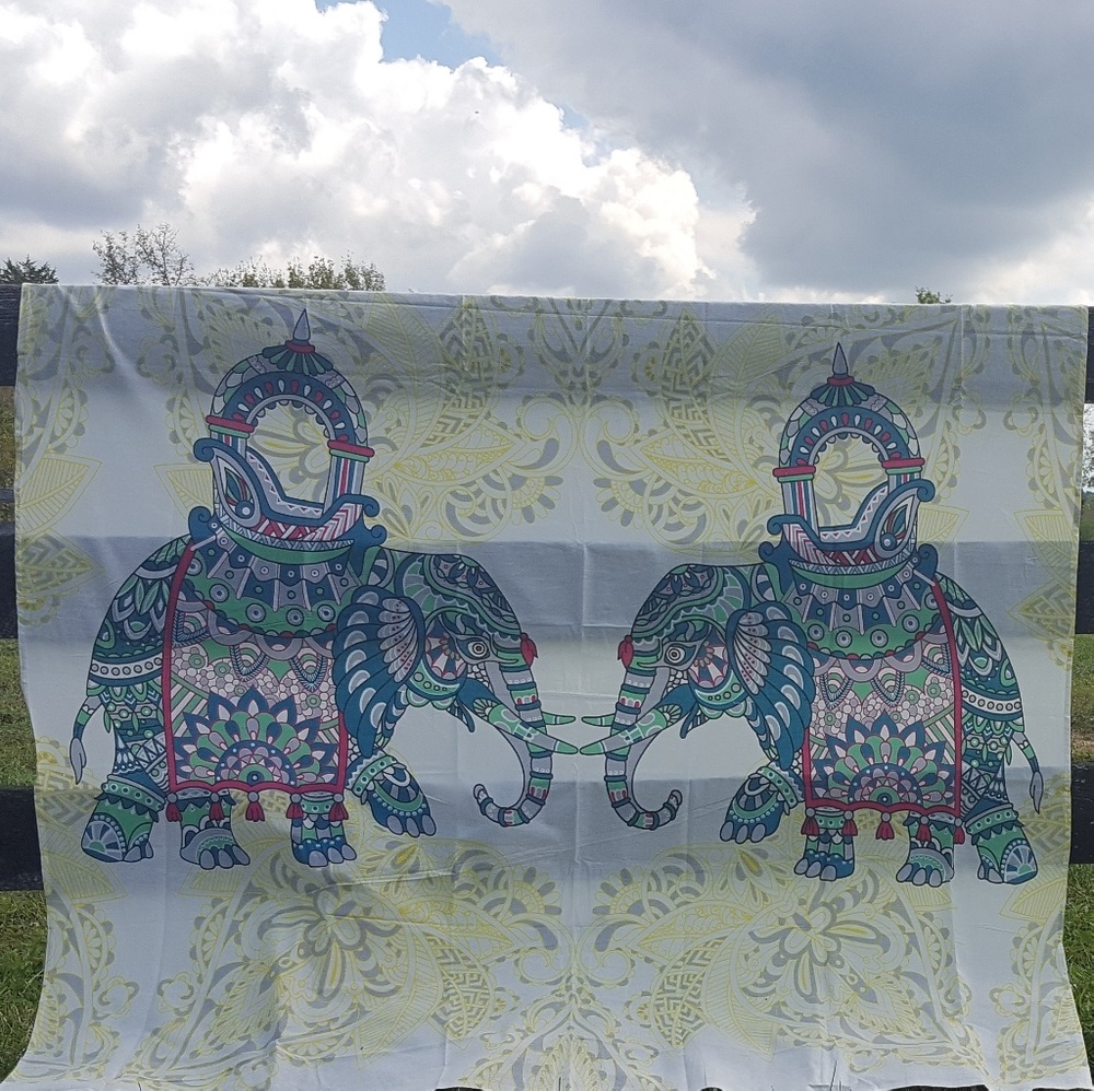 100% Cotton Boho Elephant Tapestry