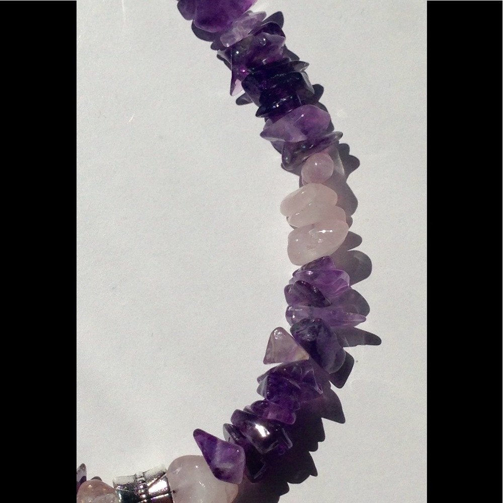 SOLD Amethyst And Rose Quartz Fairy Bracelet - Picture 5 of 5