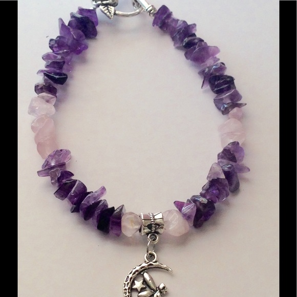 PeaceFrog Jewelry - SOLD Amethyst And Rose Quartz Fairy Bracelet