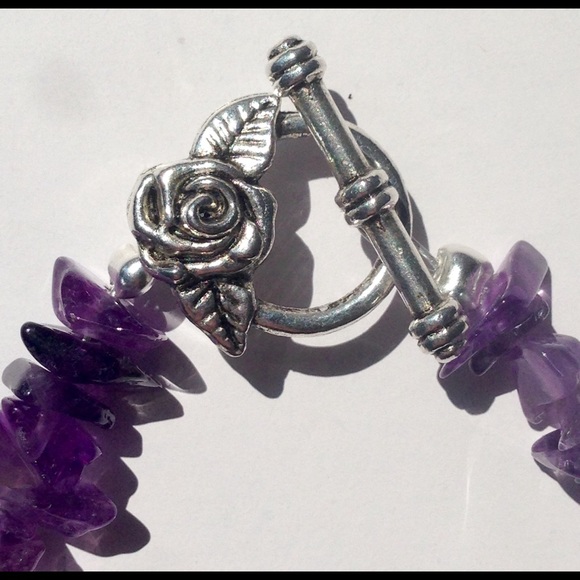 SOLD Amethyst And Rose Quartz Fairy Bracelet - Picture 4 of 5