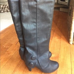 Not Rated Black Button Boots