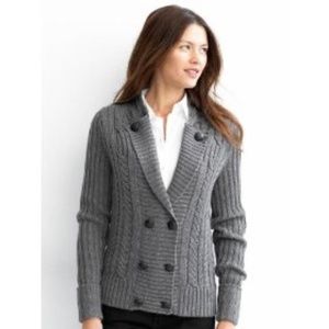 BANANA REPUBLIC Military-style gray wool cardigan