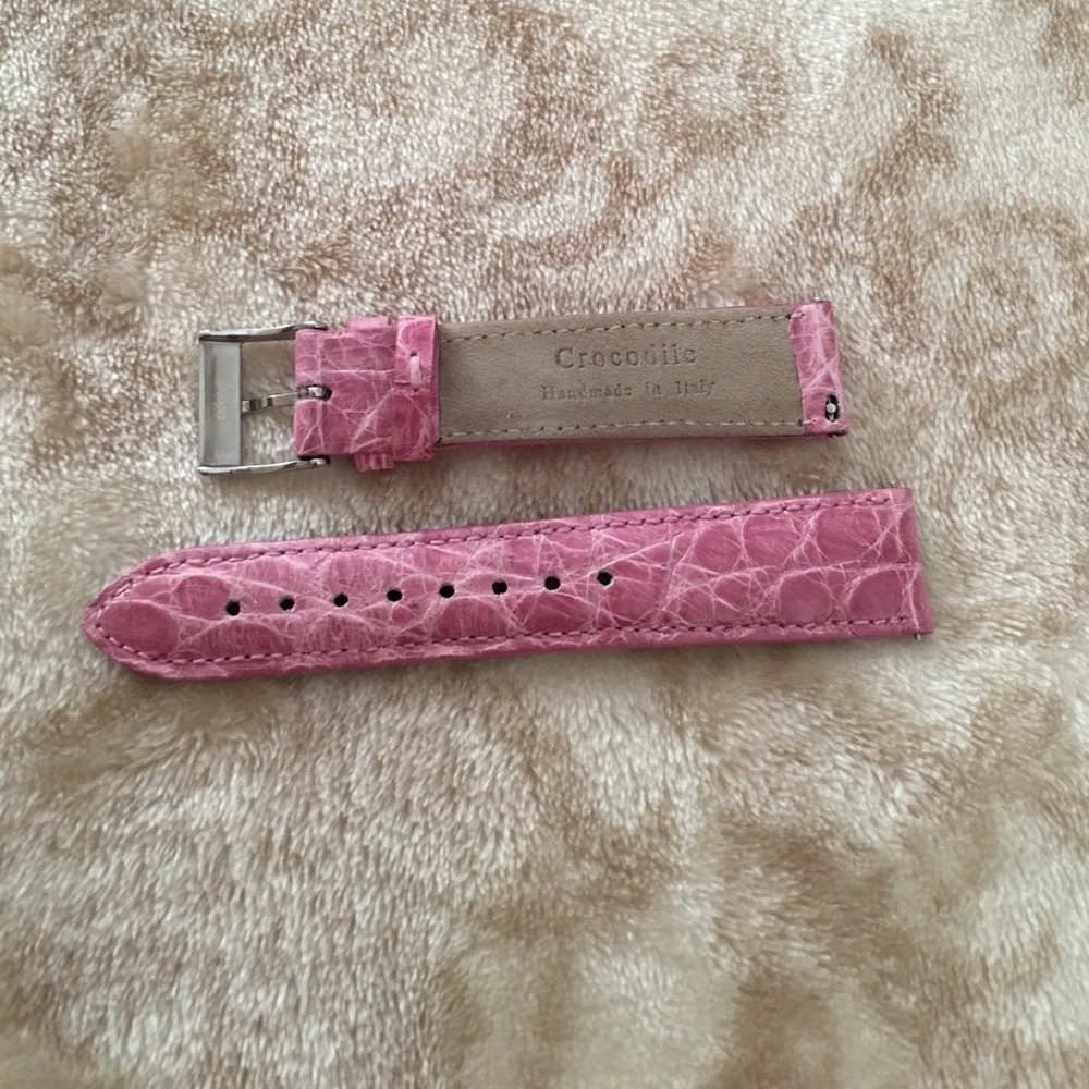 18mm Crocodile watch band fits Michele watches too