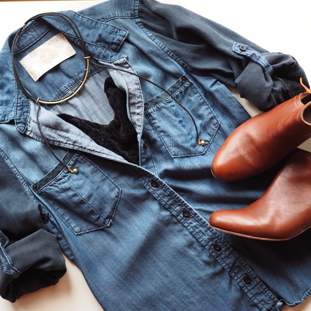Bella Dahl 2-Color Chambray Shirt
