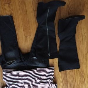 MIA tall black faux suede wedge boots