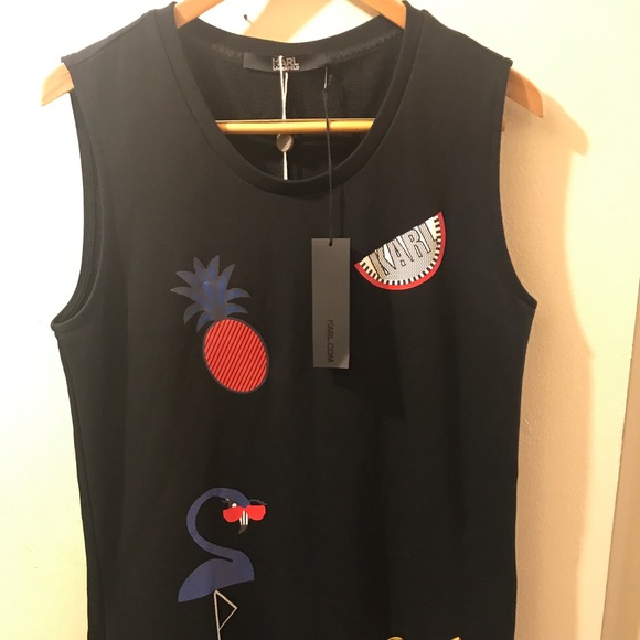 KARL LAGERFELD Tropical dress (sz Large) New Cute - Picture 4 of 8