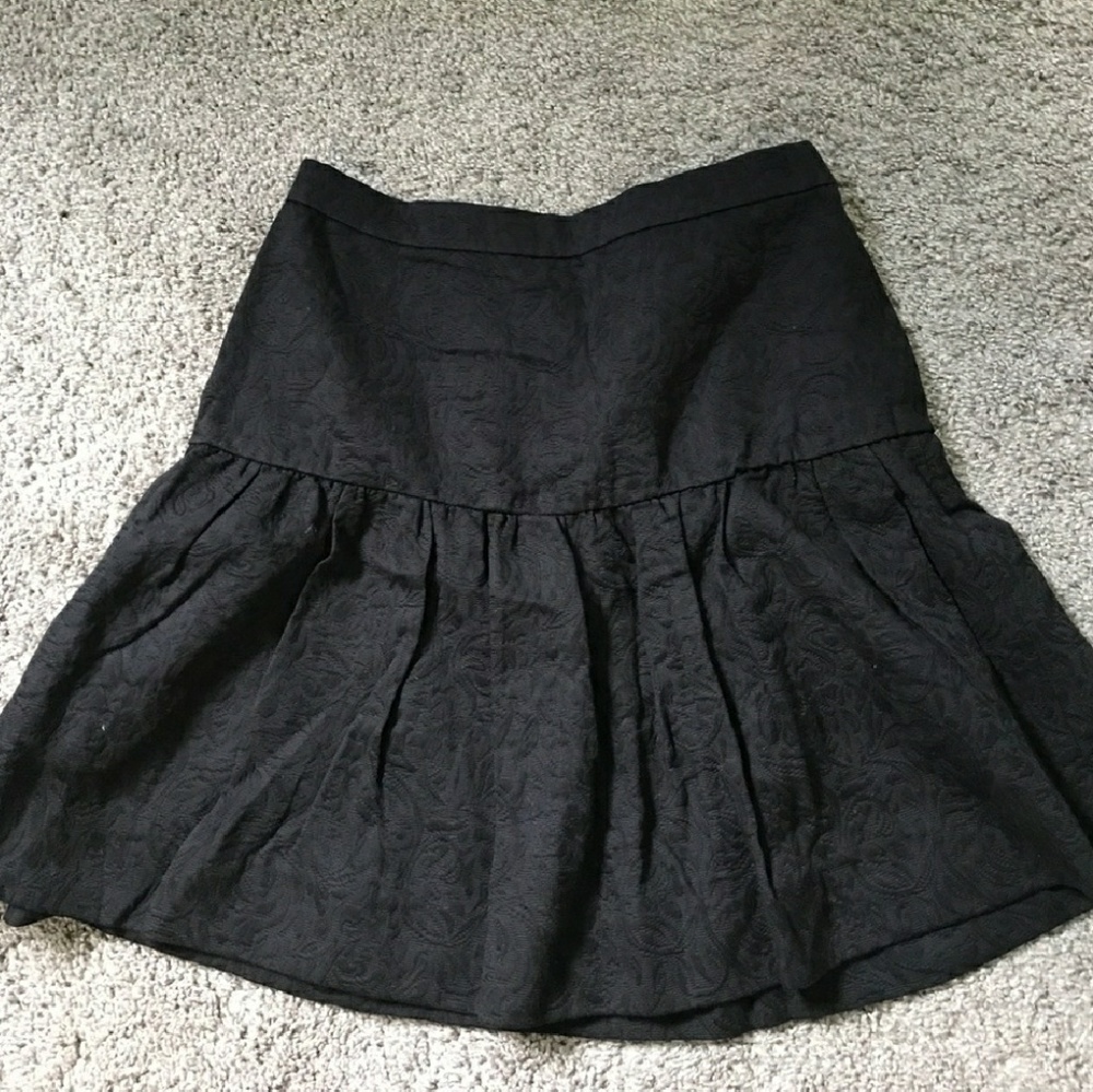 NWT J Crew BLACK Matelasse Drop Waist Skirt