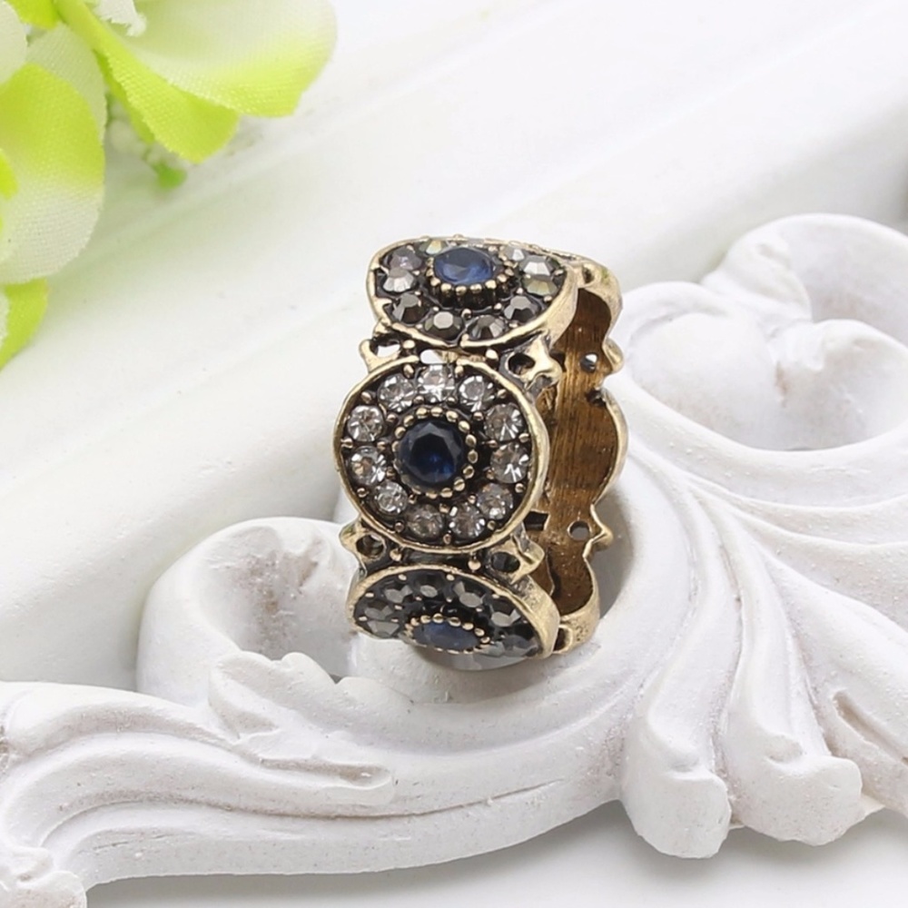 Antiqued Retro Gold Plated Floral Ring