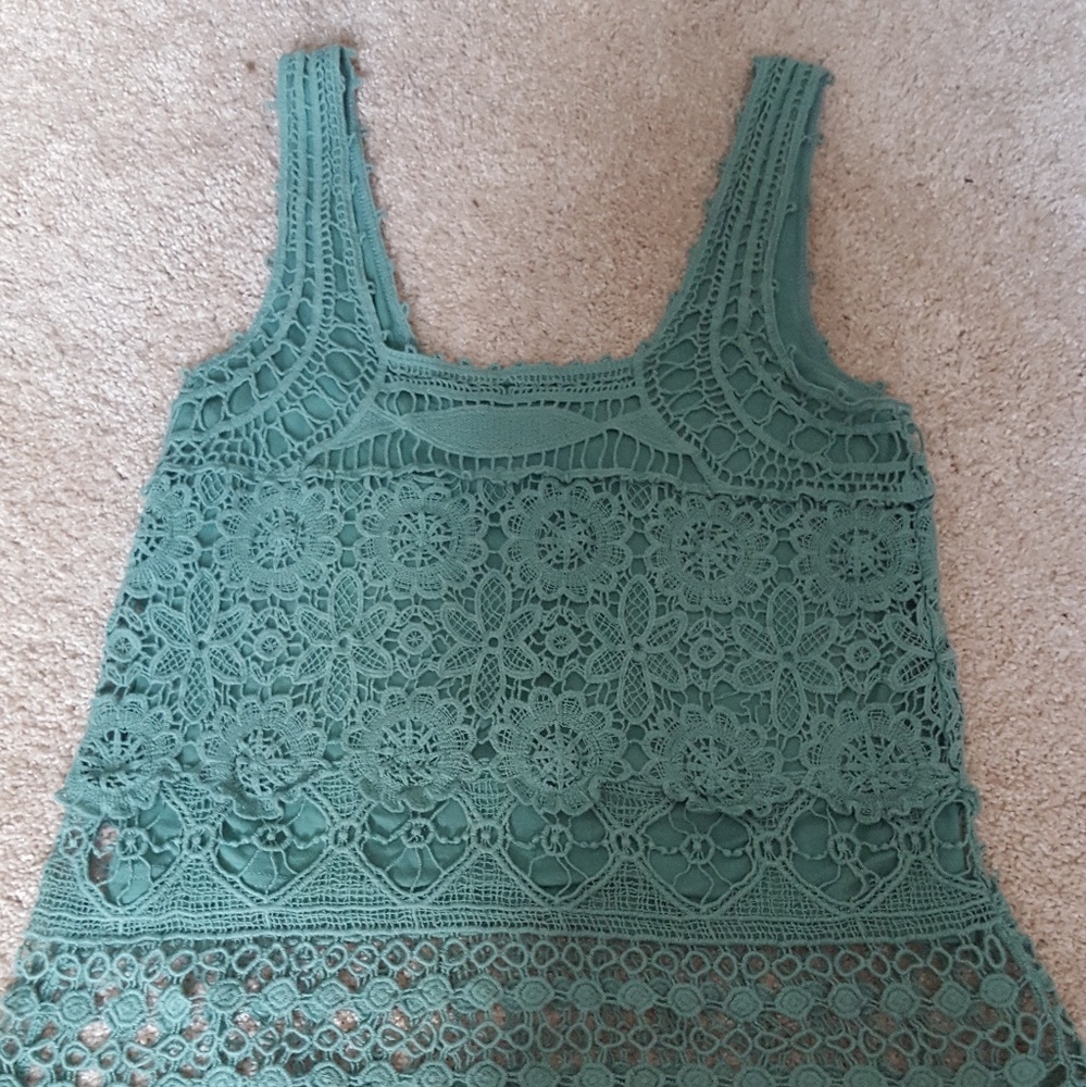 🎉HP🎉Seafoam Green Crochet Top - Picture 2 of 4