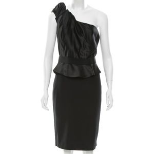 Black Marchesa Notte silk dress