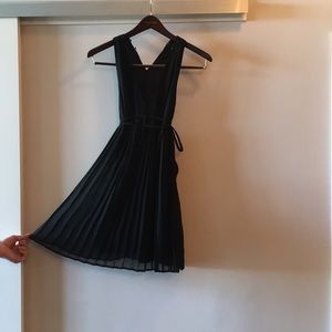 Black pleated h &m dress size 2