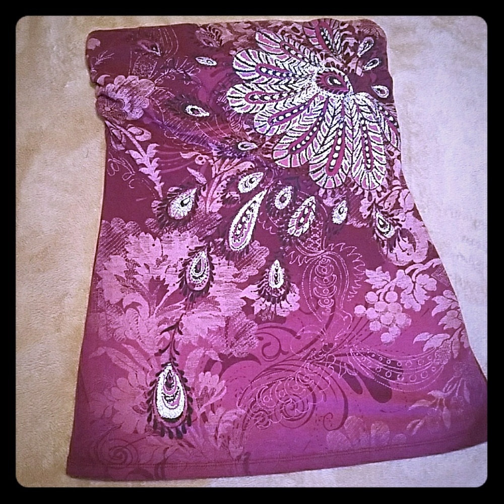 Strapless purple sexy shirt