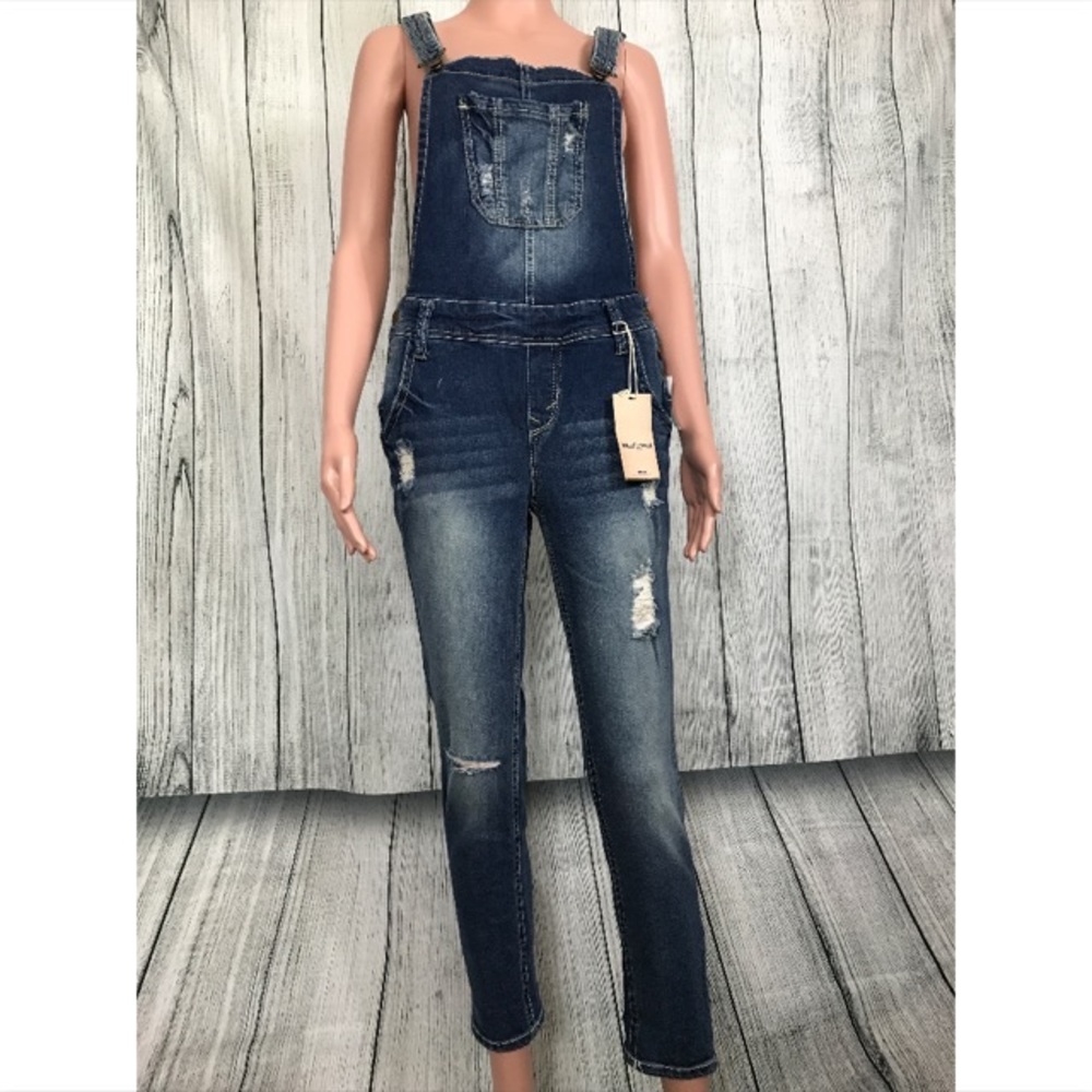 Distressed Skinny Denim Jumpsuit - Picture 2 of 6