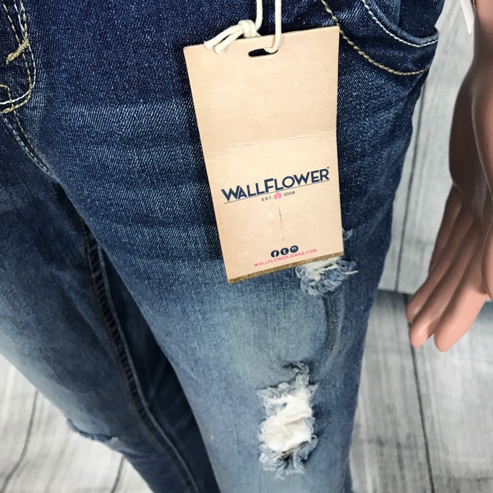 Distressed Skinny Denim Jumpsuit - Picture 4 of 6