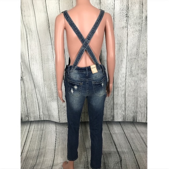 Distressed Skinny Denim Jumpsuit - Picture 3 of 6