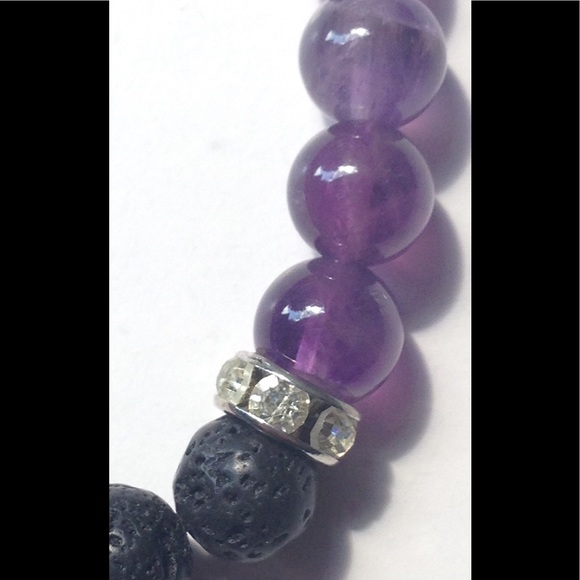 Amethyst Lava Rock Oil Diffuser Bracelet - Picture 6 of 6