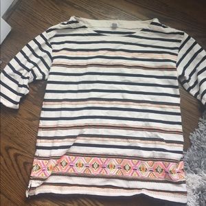 Boat neck striped jcrew top