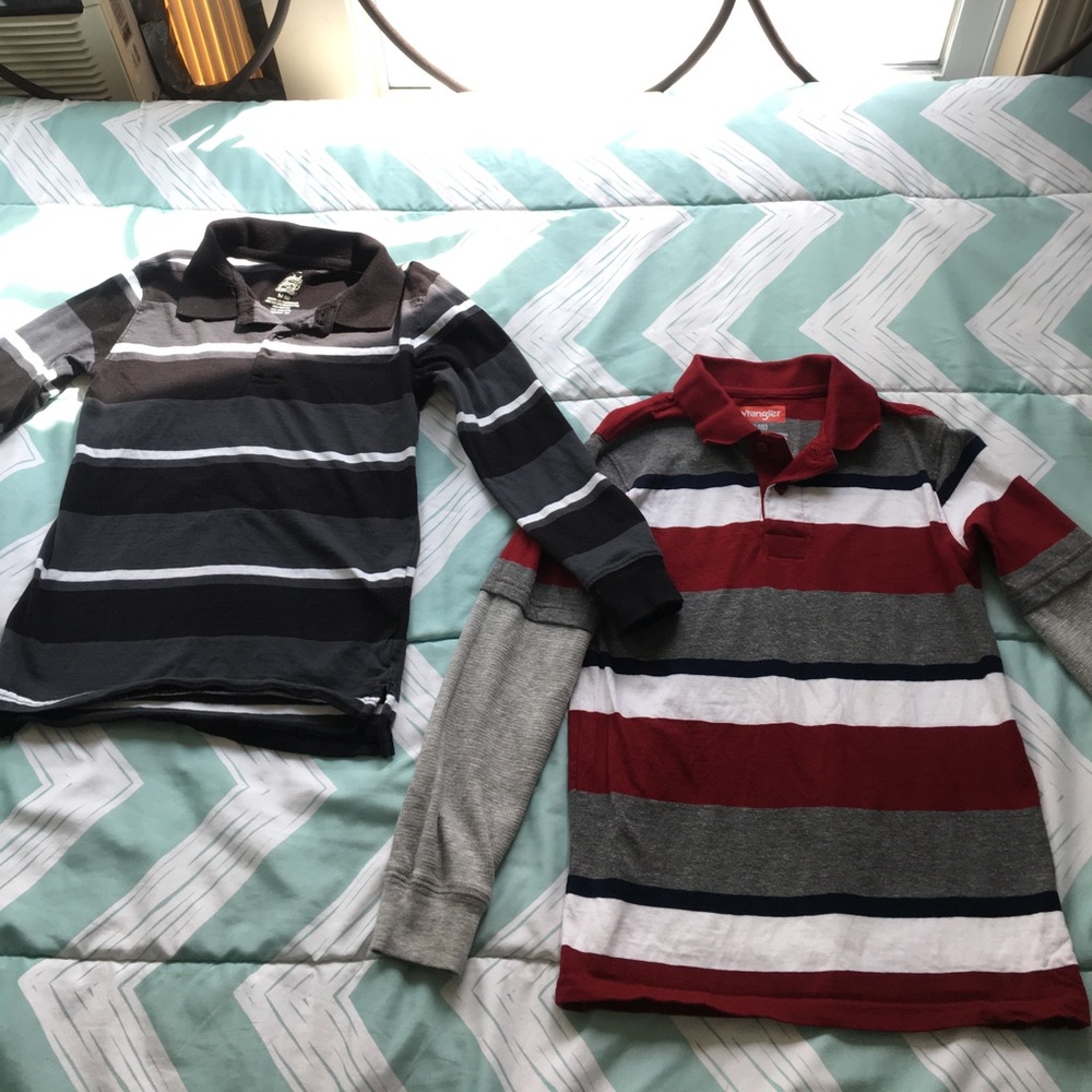 Bundle of 2 Wrangler Long Sleeve Stripe Shirts