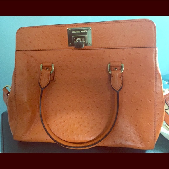 Michael Kors Handbags - 💥SALE💥😍✨Orange Ostrich Leather Large Tote!✨🎉