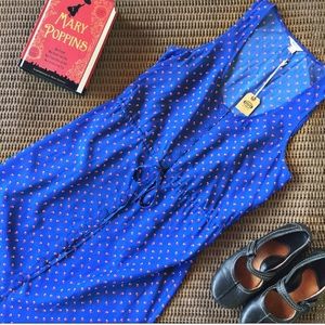 Fossil Medium Blue Print Silk Vanessa Dress NWT