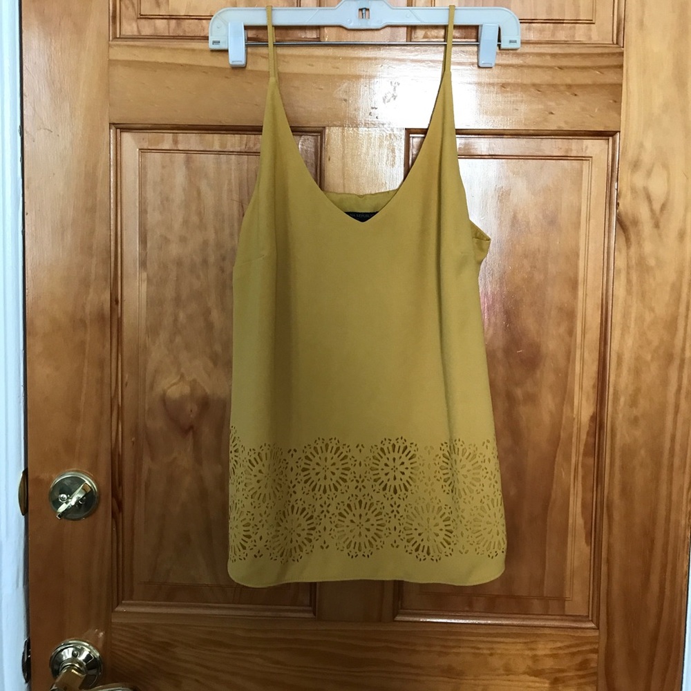 Mustard colored floral designed tank