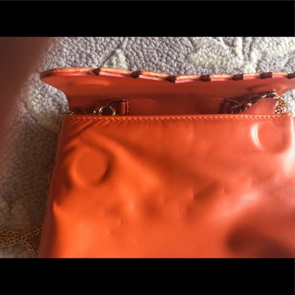 Cashimi Orange Mott Python & Leather Crossbody - Picture 3 of 4