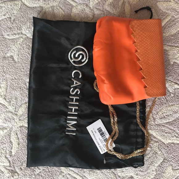 Cashimi Orange Mott Python & Leather Crossbody - Picture 4 of 4