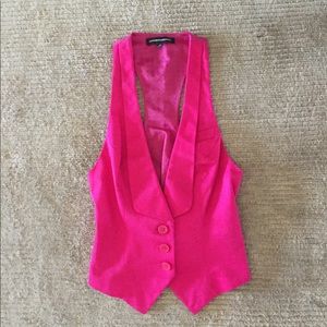 Express Hot Magenta 3 Button Vest