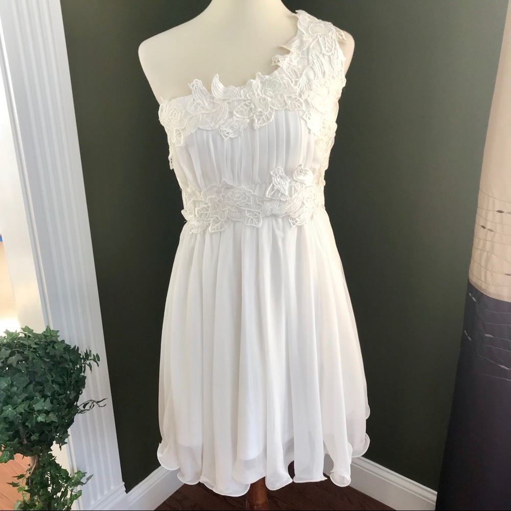 💖 Sweet One-Shoulder Dress Ruffle Hem