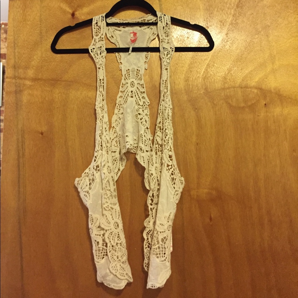 Free People Embroidered Vest (Ivory)