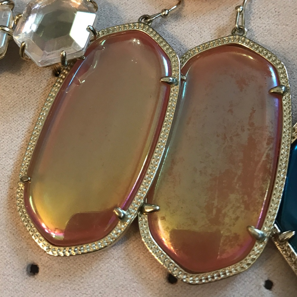 Kendra Scott tangerine iridescent earrings