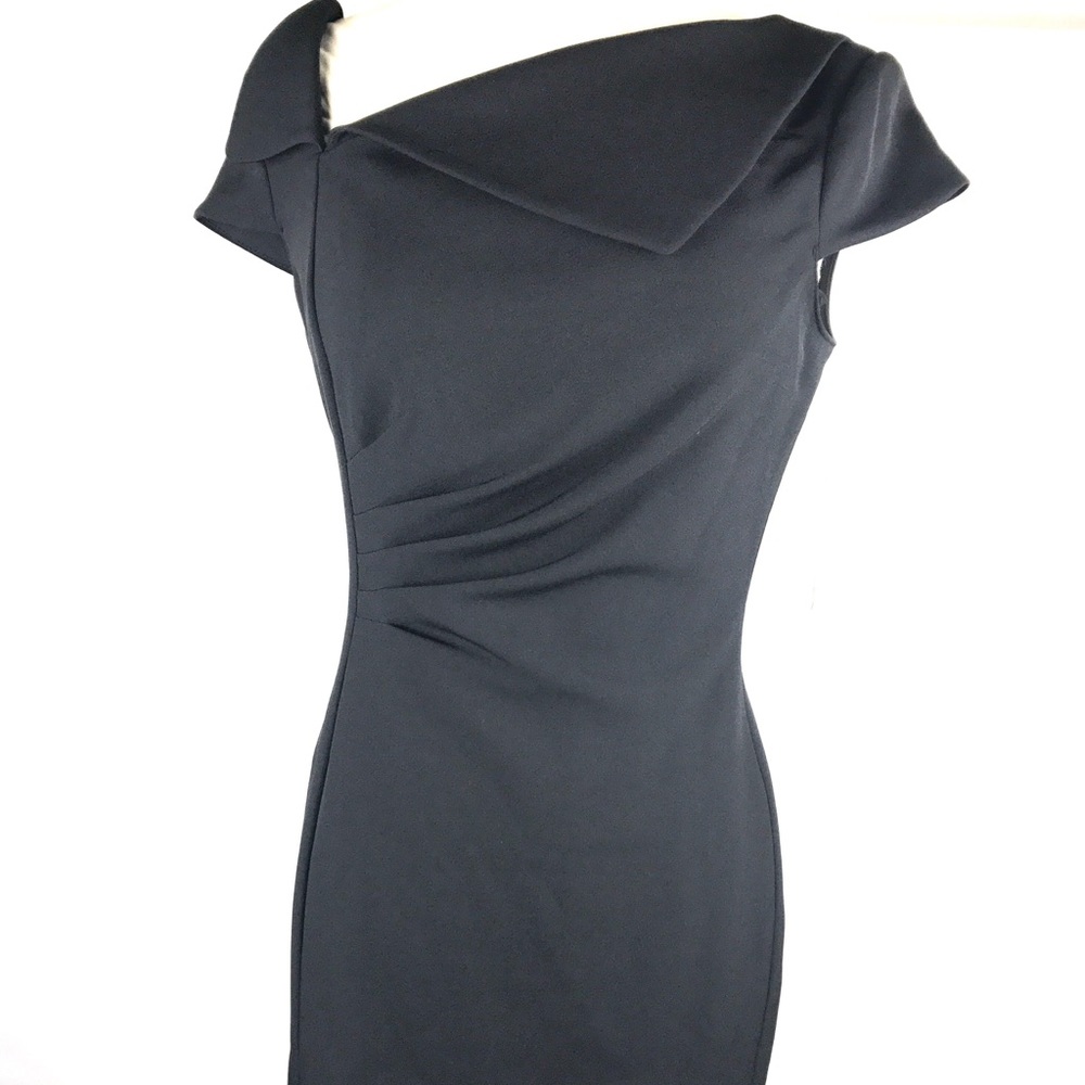Tahari Levine Asymmetric Cap Sleeve Dress