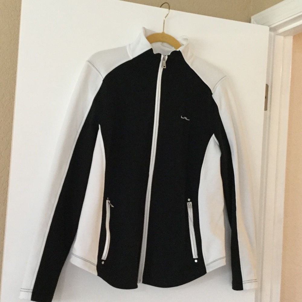 Activewear Jacket with White Brass Zipper & Detail