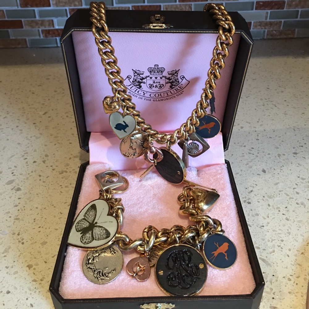 Juicy Couture charm necklace and bracelet