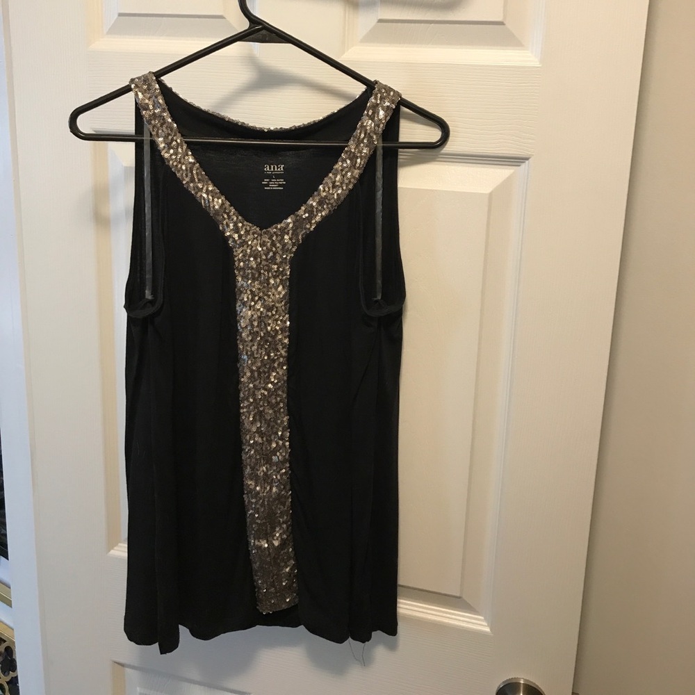 Black and Silver Sequin Blouse