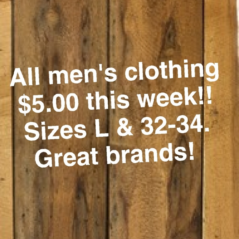 Men's clothing sale!